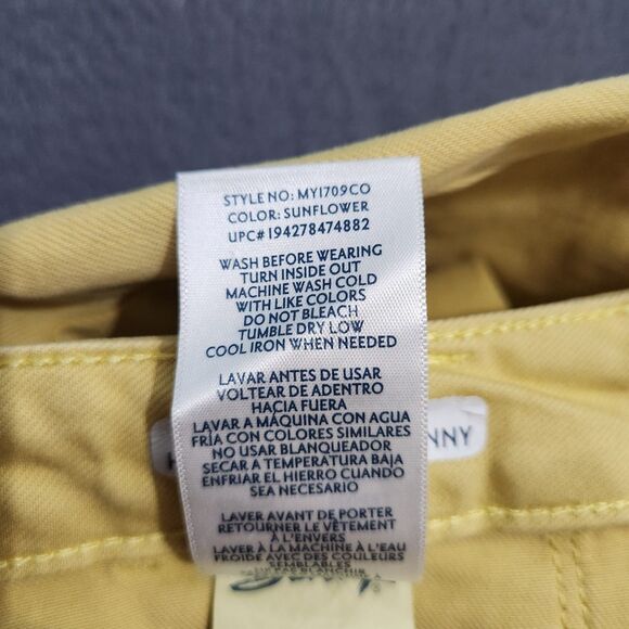 Seven7 Women 10 Yellow Utility Mid Rise Ankle Skinny Jeans - Picture 9 of 13